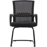 Haley II Ergonomic Mesh Visitor Sled Based Chair, Jet Black