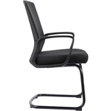 Haley II Ergonomic Mesh Visitor Sled Based Chair, Jet Black