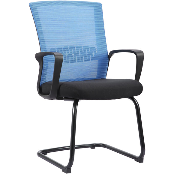 Haley II Ergonomic Mesh Visitor Sled Based Chair, Indigo Blue