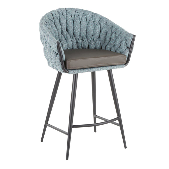 Trenza Series Braided Fabric Counter Stool