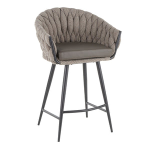 Trenza Series Braided Fabric Counter Stool