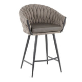 Trenza Series Braided Fabric Counter Stool