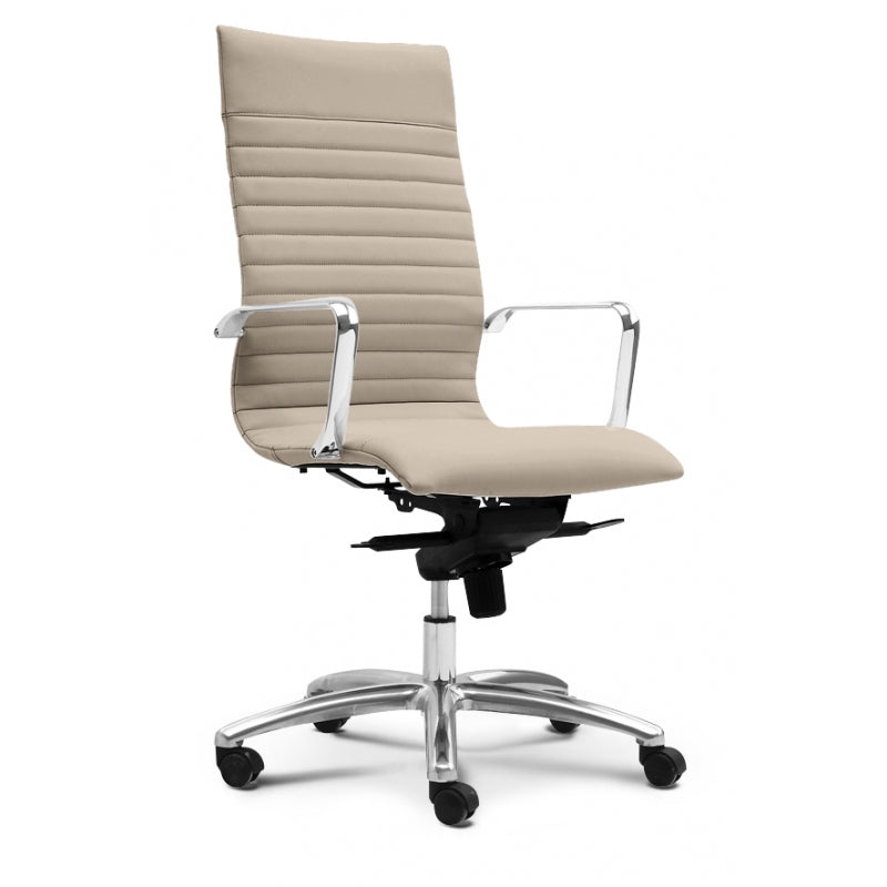 Sangui Ribbed High-Back Leather Chair