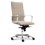 Sangui Ribbed High-Back Leather Chair