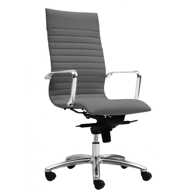 Sangui Ribbed High-Back Leather Chair