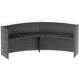Chiarezza Curved Reception Desk with White Glass Counter Top