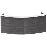 Chiarezza Curved Reception Desk with White Glass Counter Top