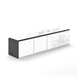 Chiarezza Wall Mounted Hutch with White Glass Doors