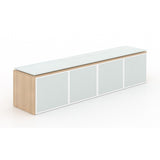 Chiarezza Wall Mounted Hutch with White Glass Doors