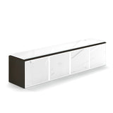Chiarezza Wall Mounted Hutch with White Glass Doors