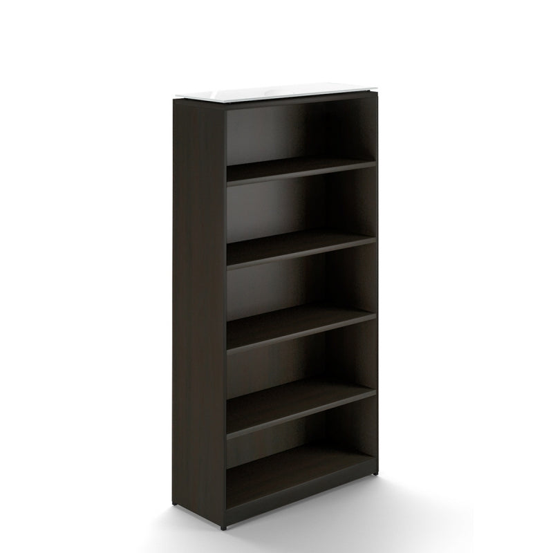 Chiarezza 71”H Bookcase with Glass Top