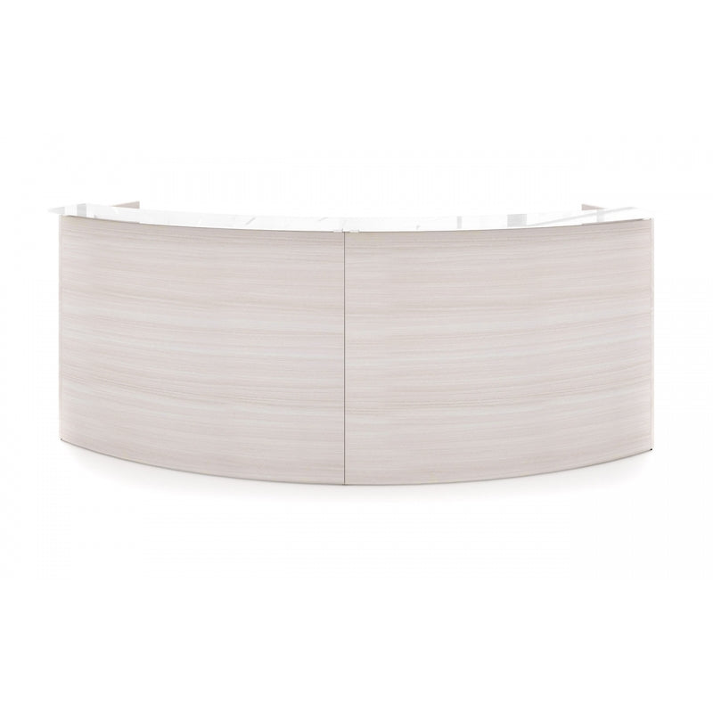 Chiarezza Curved Reception Desk with White Glass Counter Top