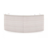 Chiarezza Curved Reception Desk with White Glass Counter Top