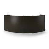 Chiarezza Curved Reception Desk with White Glass Counter Top
