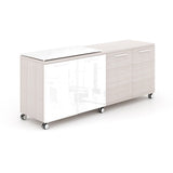 Chiarezza 4 Door Mobile Credenza Semi Glass Floated-Top