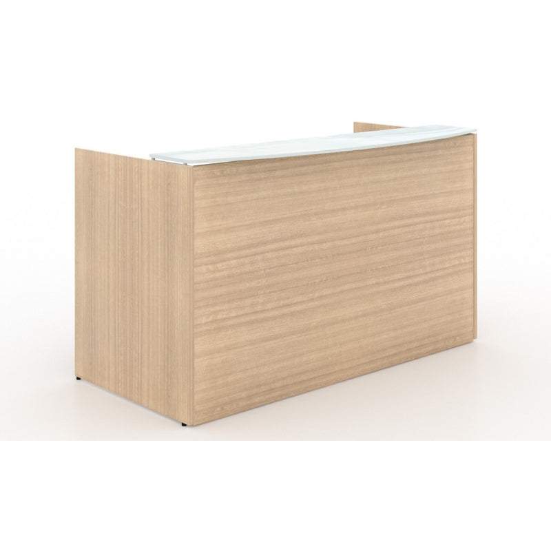 Chiarezza Reception Desk w/ Transactional Floated White Glass Top