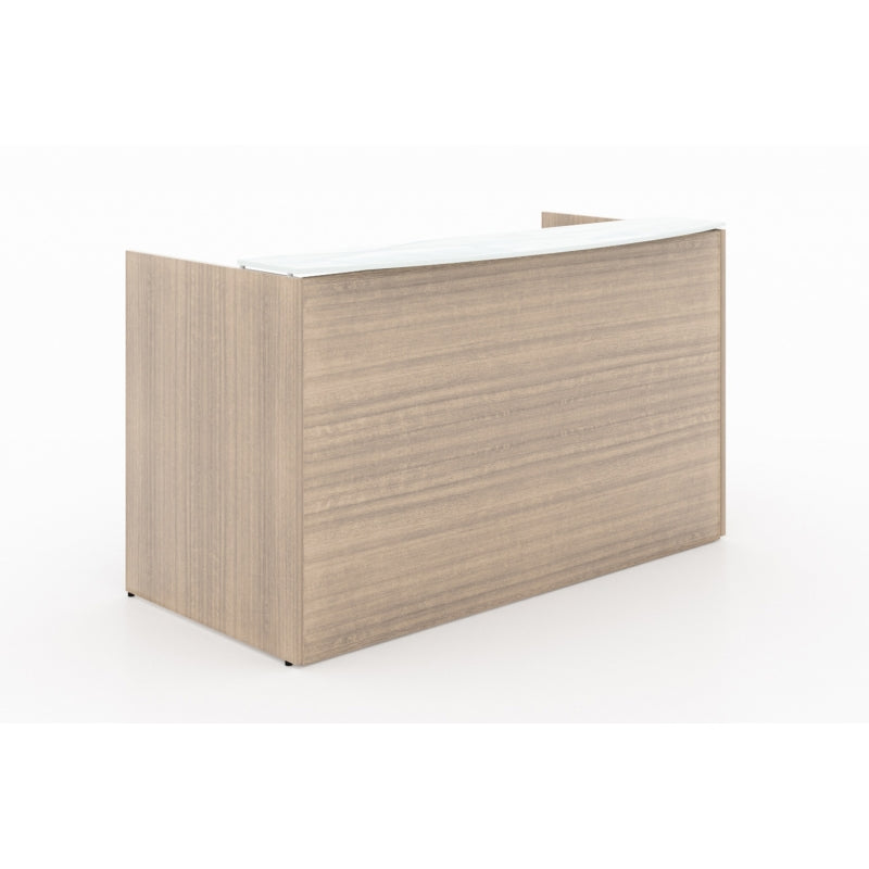 Chiarezza Reception Desk w/ Transactional Floated White Glass Top
