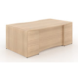Chiarezza Bow Front Desk Shell With Laminate Modesty Panel