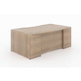 Chiarezza Bow Front Desk Shell With Laminate Modesty Panel