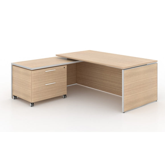 Chiarezza Executive Split Level L-Shaped Desk