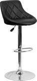 Contemporary Vinyl Bucket Seat Adjustable Height Barstool