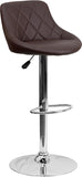 Contemporary Vinyl Bucket Seat Adjustable Height Barstool