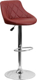 Contemporary Vinyl Bucket Seat Adjustable Height Barstool