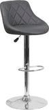 Contemporary Vinyl Bucket Seat Adjustable Height Barstool