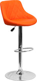 Contemporary Vinyl Bucket Seat Adjustable Height Barstool