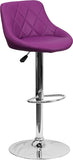 Contemporary Vinyl Bucket Seat Adjustable Height Barstool