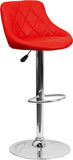 Contemporary Vinyl Bucket Seat Adjustable Height Barstool