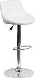 Contemporary Vinyl Bucket Seat Adjustable Height Barstool