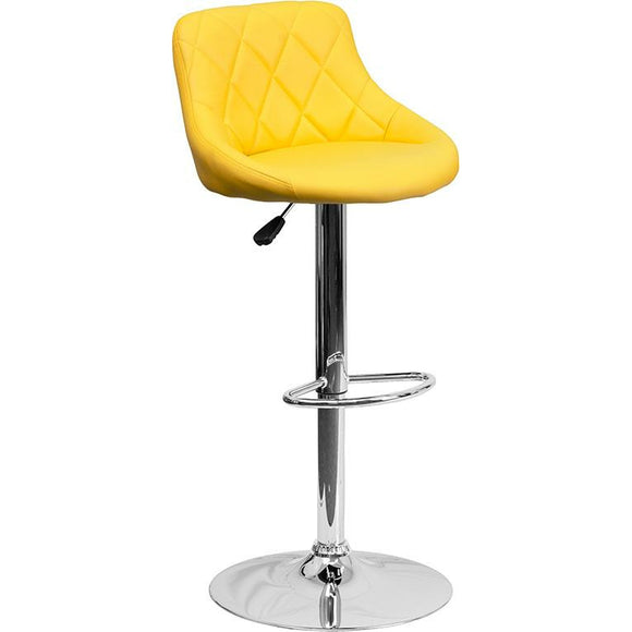 Contemporary Vinyl Bucket Seat Adjustable Height Barstool