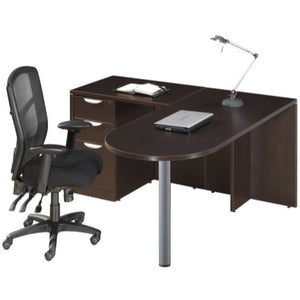 Empresario L-Shaped Bullet Desk Workstation with Box/Box/File Pedestal