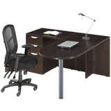 Empresario L-Shaped Bullet Desk Workstation with Box/Box/File Pedestal
