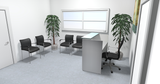 Sheridan 4-Ft. Reception Desk Shell with Super White Glass Top, 48"Wide x 24"D x 42"H, White