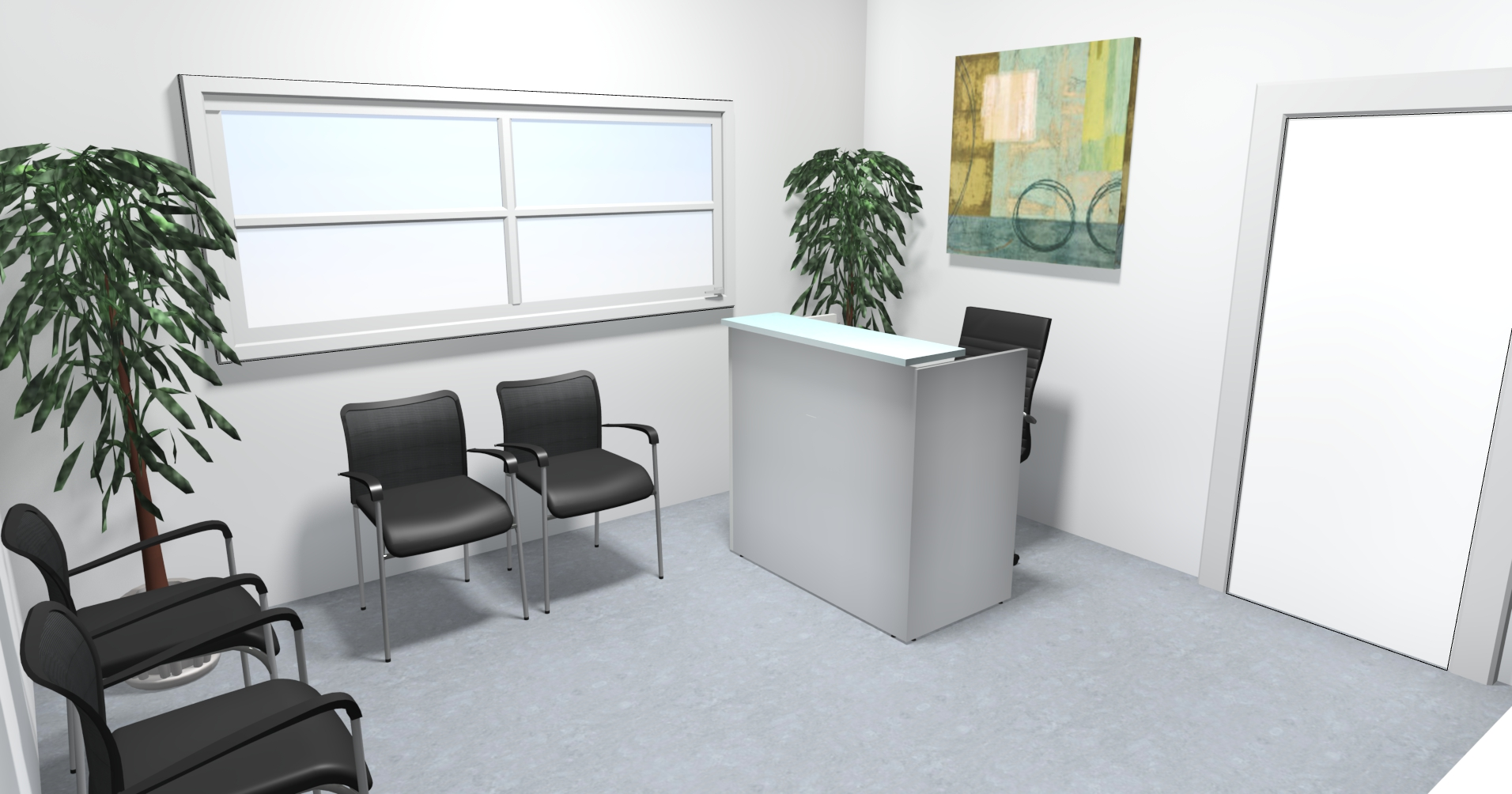 Sheridan 4-Ft. Reception Desk Shell with Super White Glass Top, 48
