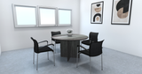 Sheridan 41" Round Conference Table, Stone Gray