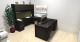 Chiarezza Executive U-Shaped Desk with Overhead Hutch