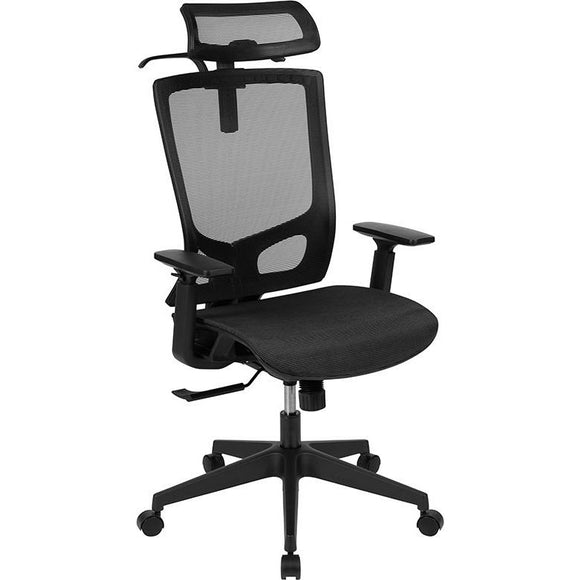 Kerze Ergonomic Mesh Managerial Task Chair, Black