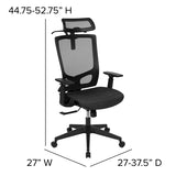 Kerze Ergonomic Mesh Managerial Task Chair, Black