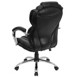 High Back Transitional Style Black LeatherSoft Executive Swivel Office Chair with Arms