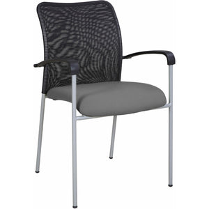 Weston Mesh Stackable Visitor Chair, Gray