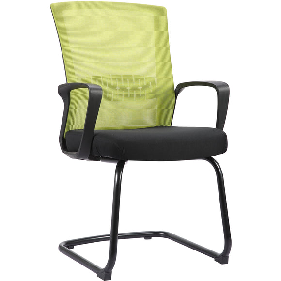 Haley II Ergonomic Mesh Visitor Sled Based Chair, Kelly Green