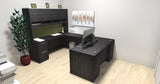 Chiarezza Executive U-Shaped Desk with Overhead Hutch