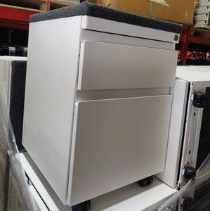 Used Haworth Mobile Box/File Metal Pedestals with Charcoal Grey Cushion, Plaster Paint
