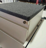 Used Haworth Mobile Box/File Metal Pedestals with Charcoal Grey Cushion, Plaster Paint