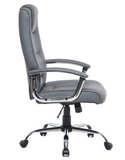 Karlin High-Back Bonded Leather Chair, Gray