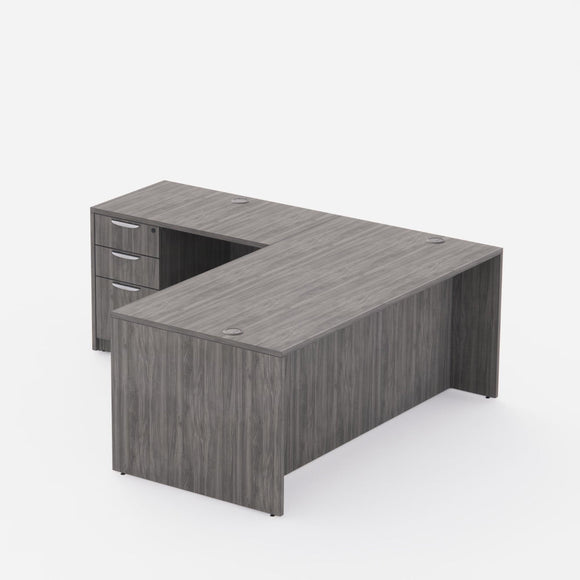 Sheridan Gen2 Executive L-Shaped Desk with Locking Box/Box/File Pedestal Drawers, 72