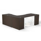 Chiarezza L-Shaped Desk with Glass Modesty Panel